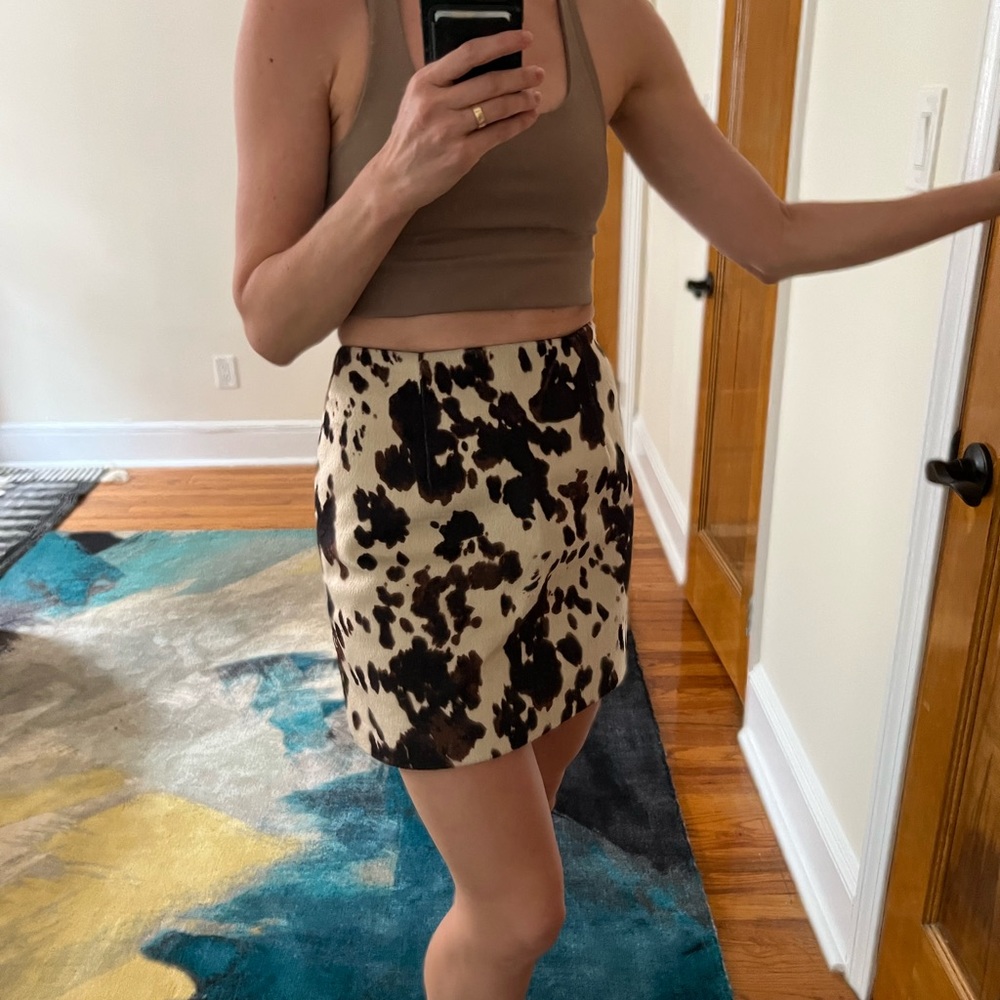 Alexa Chung cow print skirt, size EU10 / US4